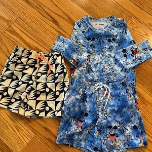 Gap Swim Trunks & Long sleeve Rash Guard Boys